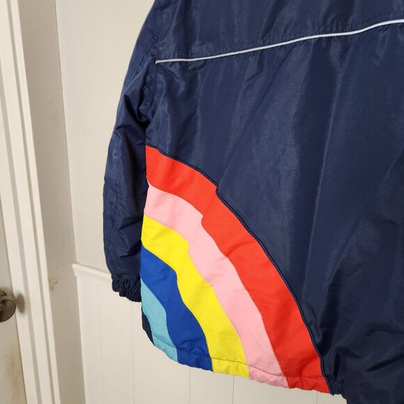 MINI BODEN Navy Rainbow Zip Coat - Picture 7 of 7